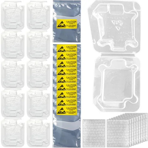 Vista 8 de Bandeja para CPU AMD, soporte de caja protectora de plástico para 938 939 940 AM4 AM3 AM2 FM1 FM2 APU FX, carcasa de plástico grueso, con 10 bolsas