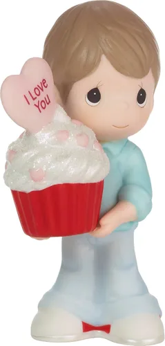 Vista 2 de Precious Moments Figura del día de San Valentín Figura de porcelana You Bake Me Happy Brunette Regalo y decoración del día de San Valentín