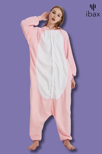 Vista 3 de IBAX Pijama de forro polar para adultos. Disfraz de mameluco para adultos. Mameluco de animal para adultos. Mameluco de Halloween para adultos.