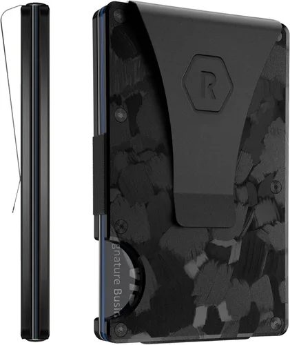Vista 2 de The Ridge Cartera para hombre – Cartera compacta minimalista delgada y portatarjetas, billetera con bolsillo frontal protegido RFID para hombres