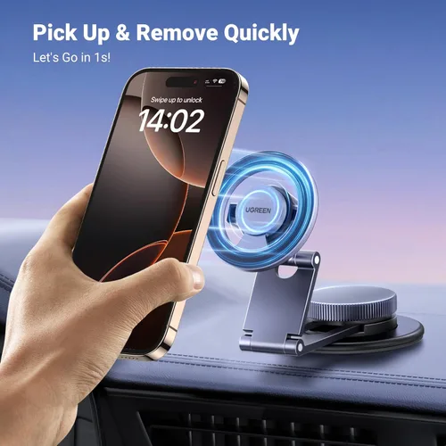 Vista 7 de UGREEN Paquete de soporte para teléfono de coche con rotación magnética de montaje de coche Magsafe