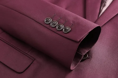 Vista 5 de MOGU Traje ajustado de 2 piezas para hombre, para baile de graduación, negocios, boda, baile (chaqueta de traje + pantalones)