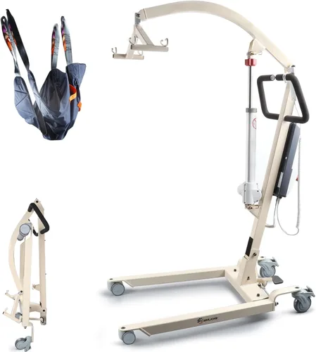 Vista 9 de WHLICKS Elevador de asistencia de pie, silla de transporte de paciente sentado a pie para ancianos, silla elevadora para uso en el hogar