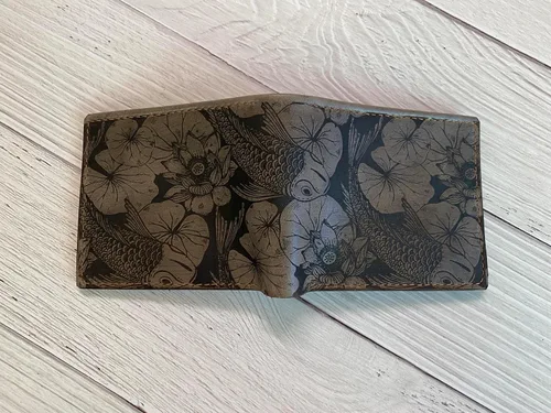 Vista 8 de Unik4art - Cartera Koi Fish de cuero genuino hecha a mano para hombre, regalo personalizado para hombre, regalo japonés de aniversario para él - 1P