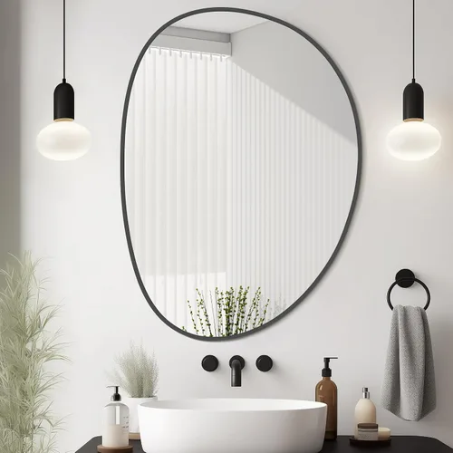 Vista 32 de WallBeyond Espejo asimétrico, espejo de pared irregular, espejos de pared decorativos para dormitorio, sala de estar, entrada, pasillo, espejo