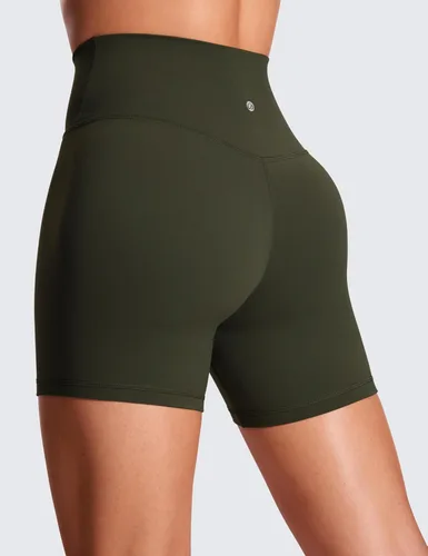 Vista 2 de CRZ YOGA Butterluxe - Pantalones cortos cruzados de 5 pulgadas para mujer, cintura alta, para entrenamiento, yoga, suave