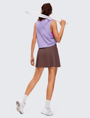 Vista 3 de CRZ YOGA Pleated Tennis Skorts Skirts for Women with Pockets 15'' High Waisted Golf Skirts Workout Casual Skirts Comfy