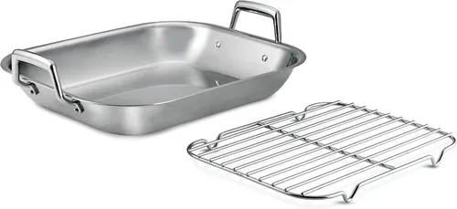 Vista 11 de Tramontina Bandeja para Asar de Acero Inoxidable de 13.5 Pulgadas con Rejilla, Asador de Pavo para Horno, Apto para Lavavajillas, Hecho en Brasil