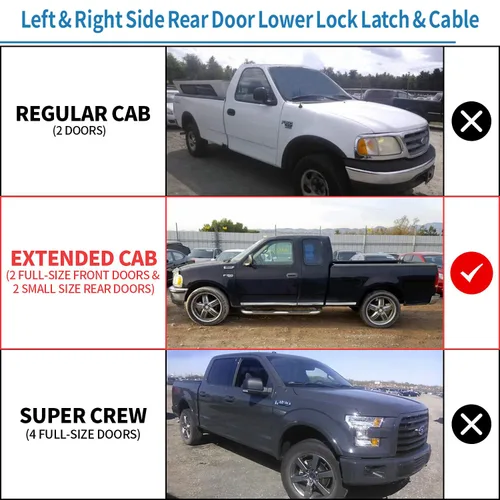 Vista 6 de Pestillos de bloqueo inferiores de puerta trasera - Lado izquierdo del conductor y lado derecho del pasajero - Reemplazo para Ford F-150 F-250 HD