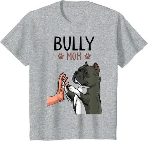 Vista 53 de American Bully Mom Cute Dog Mama Camiseta divertida para mujer, Blanco, S