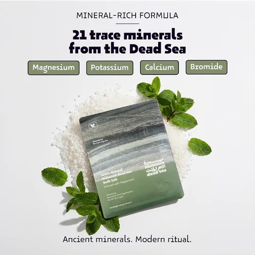 Vista 2 de Sales del Mar Muerto para remojar, relajante baño de sal para rejuvenecimiento corporal, sales de baño 100% naturales de sal gruesa del mar muerto