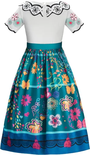 Vista 2 de Melaura Vestido de Encanto Mirabel para niñas, disfraz de princesa de Halloween para concurso de cosplay