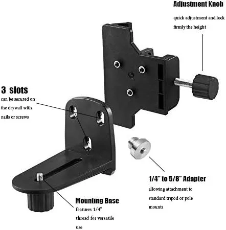 Vista 7 de Soporte de nivel láser Firecore ajustable de 1/4" y 5/8" adaptador de montaje base de posicionamiento láser de línea - FLM30A
