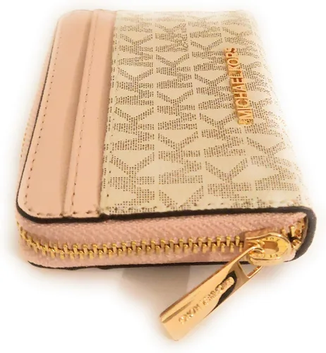 Vista 3 de Michael Kors Jet Set Travel - Funda para tarjetas con cierre medio vainilla rosa café rosa