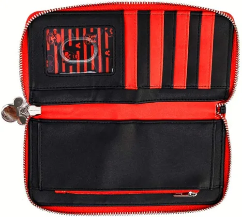 Vista 4 de Loungefly Disney Sensational 6 AOP Cartera de piel vegana con cremallera color blanco mediano