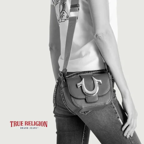 Vista 7 de True Religion Women's Crossbody Bag, Mini Flap Adjustable Shoulder Handbag with Horseshoe Logo