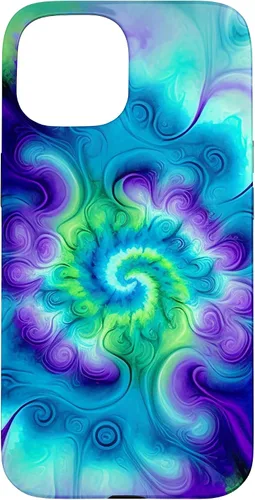 Vista 6 de Tie Dye Colorido Azul Cian Púrpura Verde Diseño Caso para iPhone 17