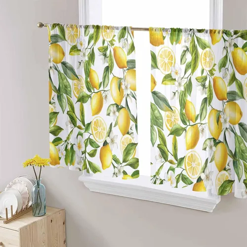 Vista 25 de Cortinas traslúcidas para camión rojo de Navidad de 45 pulgadas de largo, juego de 2 paneles de tablero de madera retro rústico con cuadros