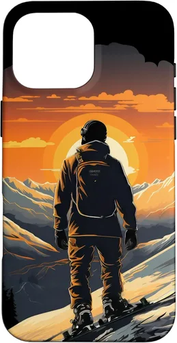 Vista 19 de Snowboarding Snowboard Snowboarder Mountain Sunset Case for iPhone 17