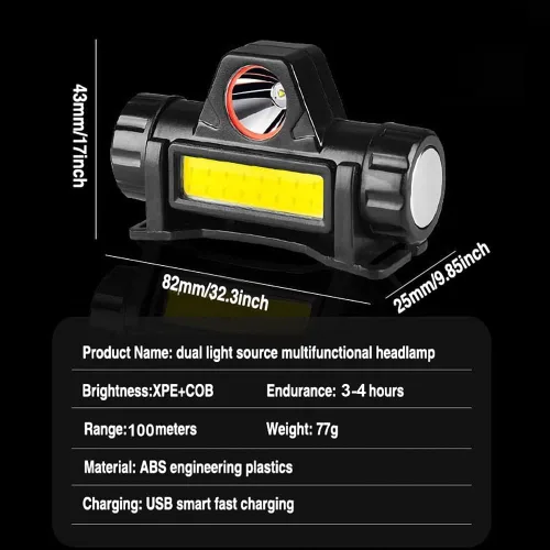 Vista 7 de Linterna frontal LED recargable: potente linterna de cabeza LED, linterna frontal recargable por USB, batería de larga duración para correr
