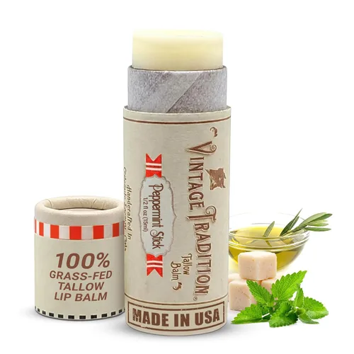 Vista 9 de Vintage Tradition Bálsamo labial hidratante de ternera - Hidratante labial tubo con mezcla de aceites esenciales de cítricos y lavanda hidrata