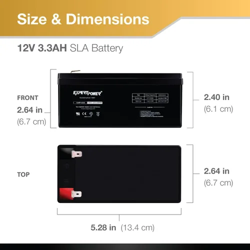 Vista 4 de ExpertPower - Baterías para alarma de 12 voltios, Paquete de 1, Negro
