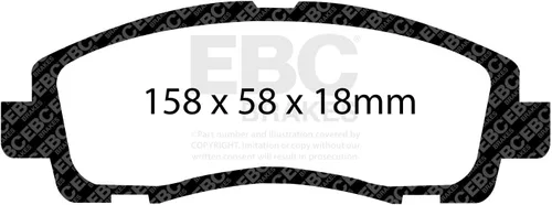 Vista 2 de EBC Brakes DP61753 Serie 6000 Greenstuff Pastilla de freno para camiones y SUV