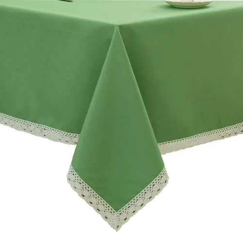 Vista 22 de EHouseHome Mantel de lino sintético con ribete de encaje, impermeable, a prueba de derrames, resistente a las manchas, sin arrugas, a prueba
