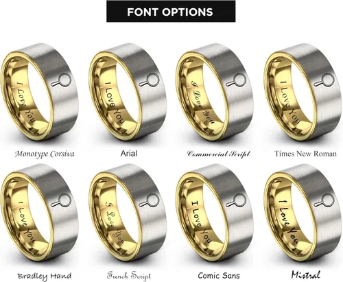 Vista 5 de Regalo para fanático estético vintage, anillo de espejo de mano, 0.315 in, pulido pulido, tungsteno, aniversario, boda, grabado personalizado
