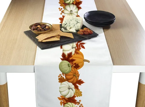 Vista 5 de Fabric Textile Products Servilletas de tela de cosecha de otoño Cuadros de 18 x 18 pulgadas Resistente a las manchas para un fácil cuidado
