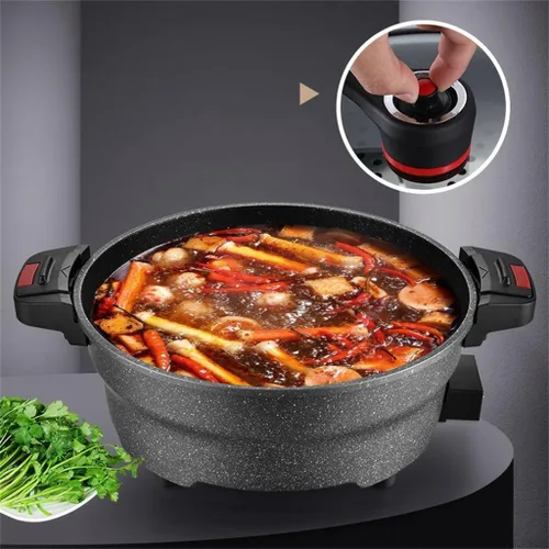 Vista 4 de Electric Micro Pressure Cooker Electric Frying Pan Household Large Capacity Multi-function Non-stick