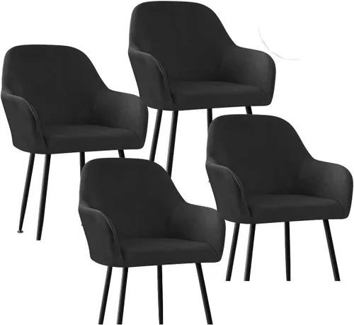 Vista 44 de Fundas protectoras de terciopelo elástico para sillas de comedor con brazos y respaldo curvado pequeño, juego de 6/4/2 para cocina, oficina, hogar
