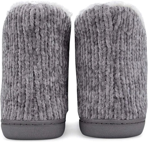 Vista 7 de pantuflas abrigadas de felpa, para interiores y exteriores, ideales para el invierno, para mujer, cómodas, botines