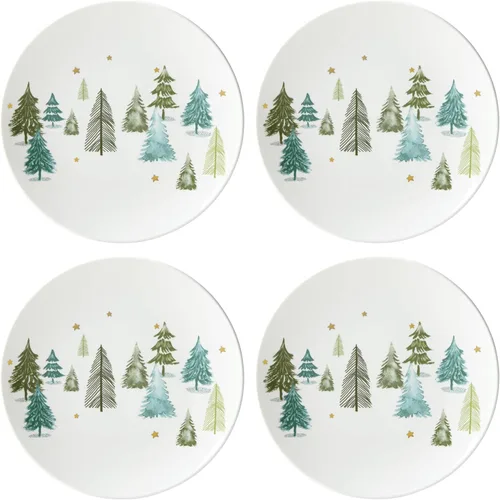 Vista 3 de Lenox 893565 Balsam Lane - Juego de vajilla de 12 piezas, verde, Navidad, alojamiento navideño