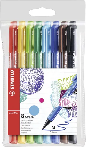 Vista 12 de STABILO - pointMax - Bolígrafo con punta de nailon - Paquete de 12 - Colores surtidos