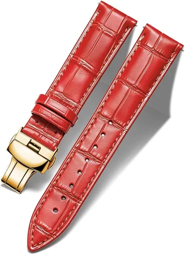 Vista 27 de BINLUN Leather Watch Strap, Quick Release Genuine Leather Replacement Watch Band with Butterfly Deployment Buckle for Men and Women, 12mm-24mm Blanco