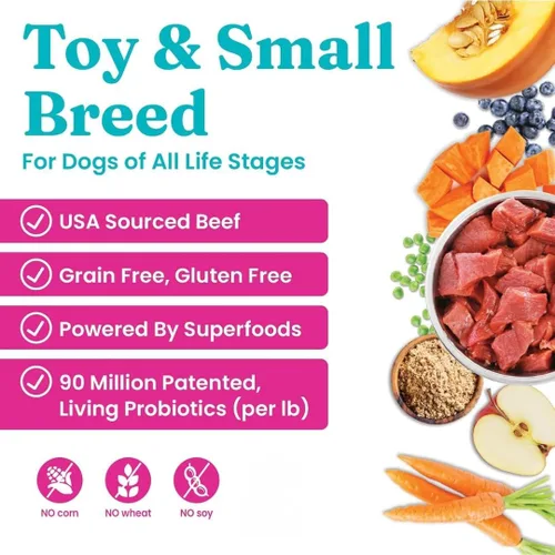 Vista 2 de Solid Gold Comida seca para juguetes y razas pequeñas de perro, bocaditos pequeños – Ternera real, sin granos, sin gluten, croquetas con alto