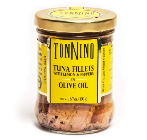 Vista 2 de Tonnino Filetes de atún - Limón y pimienta, aceite de oliva - 6.7 onzas (paquete de 6)
