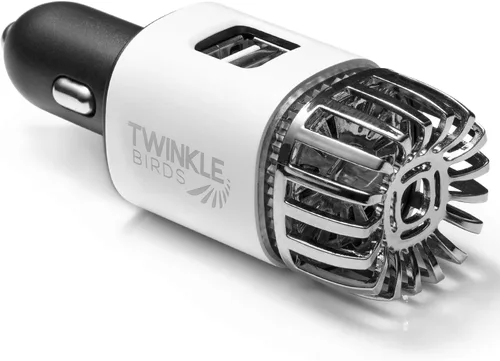 Vista 9 de Ionizador purificador de aire para automóvil - Desodorizador iónico antimicrobiano para automóvil de 12V enchufable con cargador USB dual