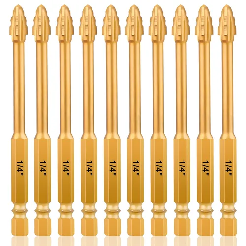 Vista 9 de HPHOPE Juego de brocas excéntricas de cuatro flautas mejoradas, 5 piezas, nuevo taladro triangular de carburo ultra duro con vástago hexagonal