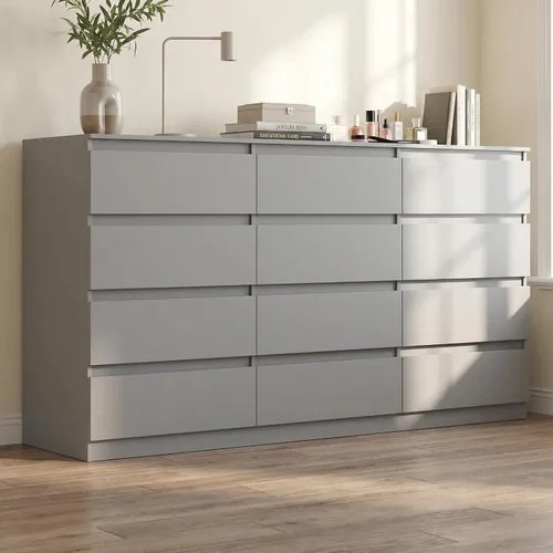 Vista 12 de Spaco Cómoda negra para dormitorio, cómoda moderna de 6 cajones con cajón profundo, amplia cómoda de almacenamiento, muebles organizadores de Negro