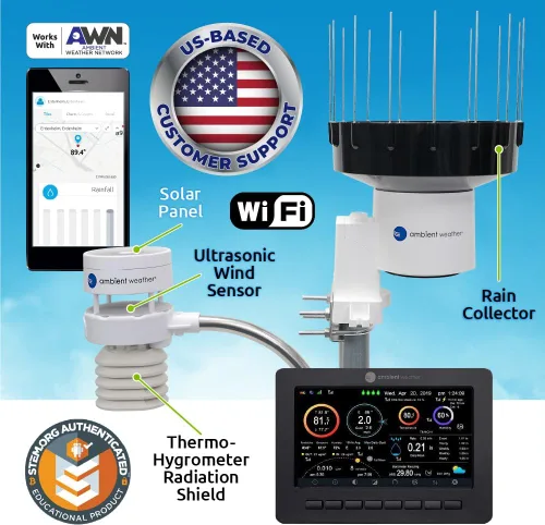 Vista 3 de Ambient Weather Estación meteorológica inteligente ultrasónica WS-5000