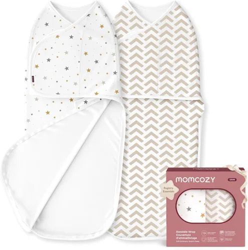 Vista 15 de Momcozy - Pañales para recién nacidos, con cierre silencioso para bebés de 0 a 3 meses Saco de dormir apto para nuevos padres, reduce el reflejo