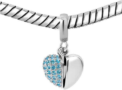 Vista 4 de KunBead Abalorios colgantes de piedra natal de corazón con diseño de abuela y nana, compatible con pulsera Pandora, collar, joyería de cumpleaños