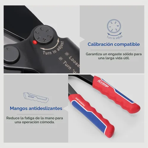Vista 5 de Herramienta de engarzado de lengüetas de cable de batería iCrimp para lengüetas de cobre AWG 8-1/0, extremos de alambre resistentes
