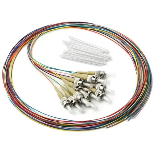 Vista 7 de 6 hilos multimodo OM1 62.5/125 ST-UPC fibra coleta, ST OM1 fibra óptica coleta, incluye 6 mangas de protección de fibra óptica de empalme de fusión