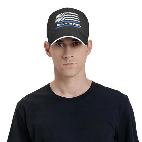 Vista 9 de I-Stand-with-Israel-Support-Israel-Flag - Gorra de béisbol unisex para papá