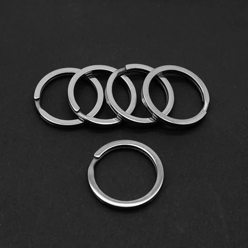 Vista 6 de TI-EDC Llavero de titanio dividido plano (paquete de 5) 0.984in