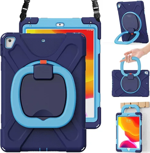 Vista 22 de Funda para iPad Air de 3ª generación – Funda resistente para niños con soporte giratorio, soporte para lápices y correa de transporte para iPad