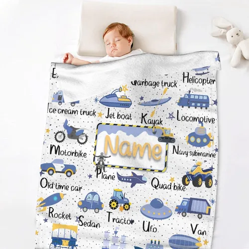 Vista 6 de Manta de bebé personalizada para niñas y niños, manta de bebé personalizada con nombre para niños pequeños, bebés, baby shower, recién nacidos